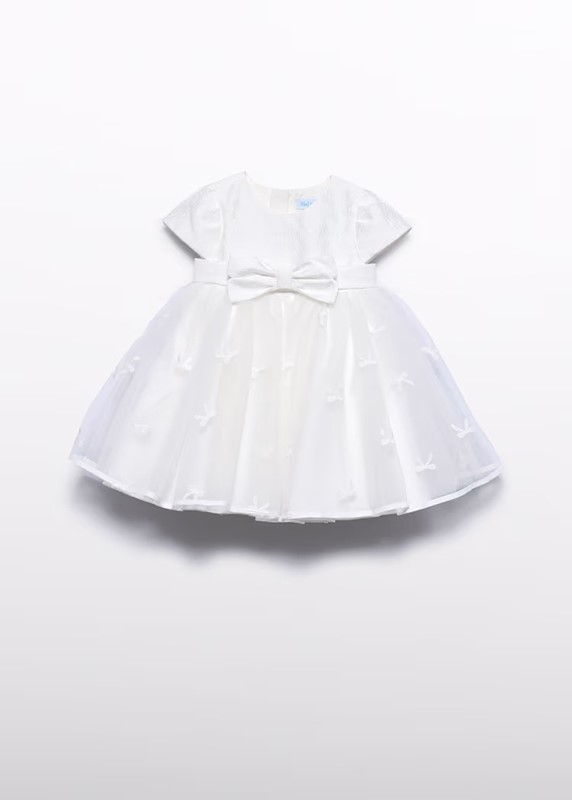 Vestito tulle bordato fiocchi