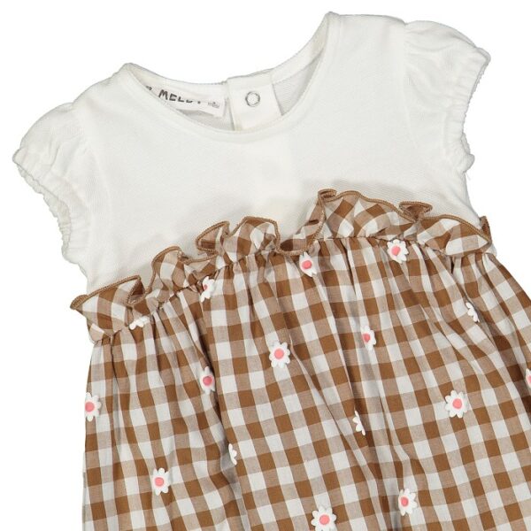 Abito m/c.fantasia e piquet neonata