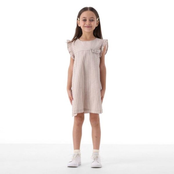 Abito m/c. viscosa lino mel. bambina