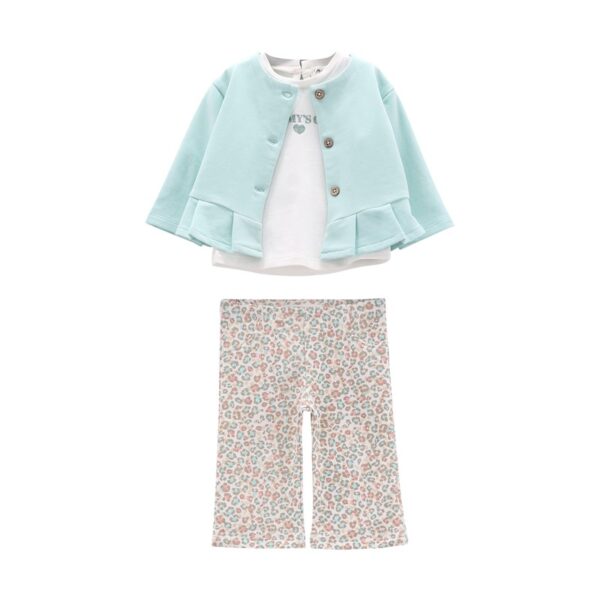 Completo 3pz felpa stretch e jersey stretch neonat