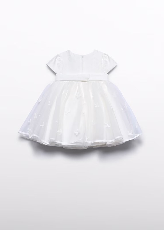 Vestito tulle bordato fiocchi