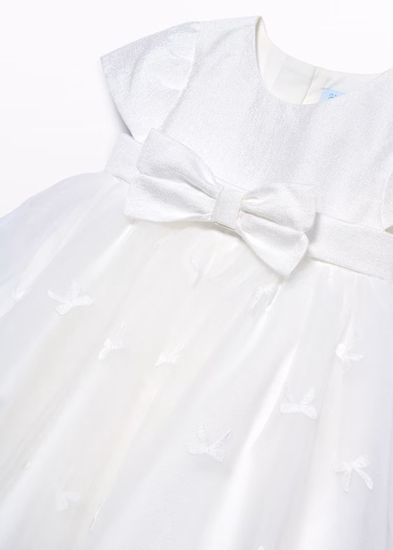 Vestito tulle bordato fiocchi