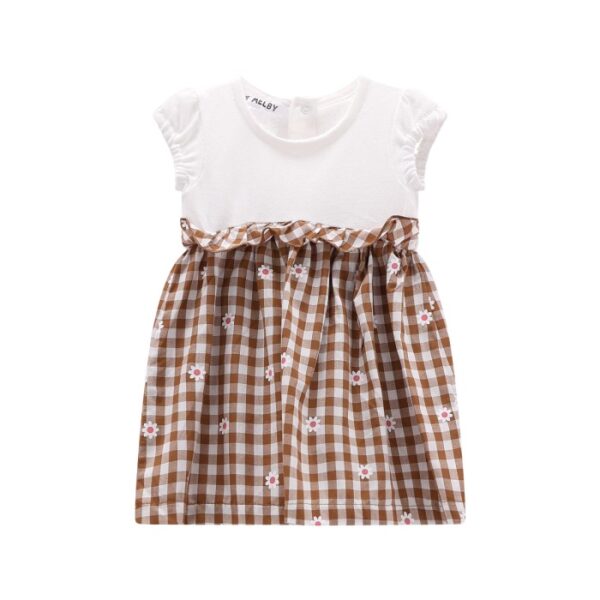 Abito m/c.fantasia e piquet neonata