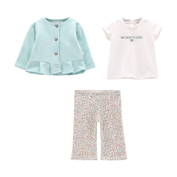 Completo 3pz felpa stretch e jersey stretch neonat