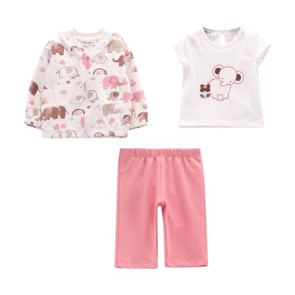 Completo felpa e jersey stretch neonata