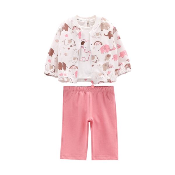 Completo felpa e jersey stretch neonata