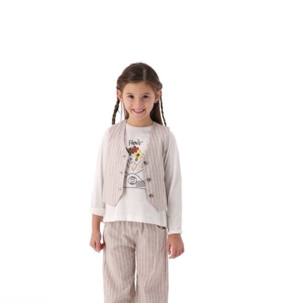 Gilet lino cotone bambina