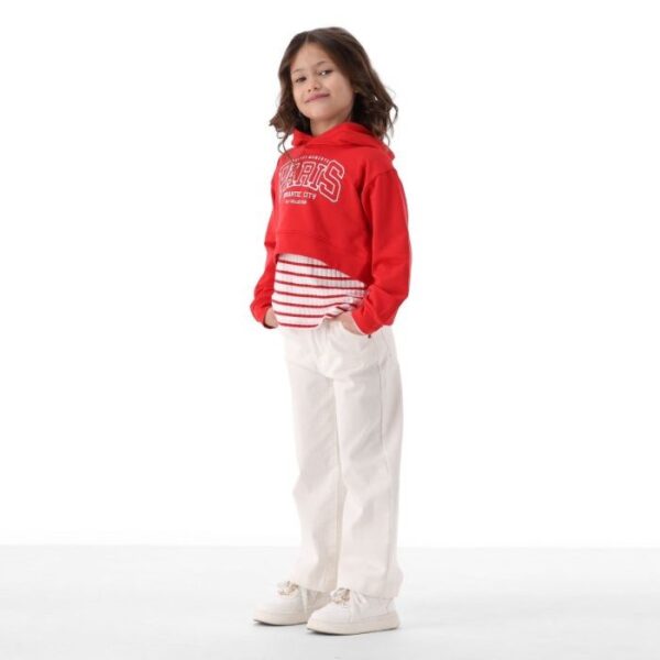 Maglia c/capp. z/lunga felpa stretch ragazza