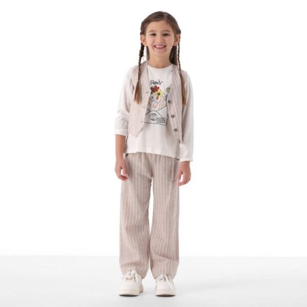 Gilet lino cotone bambina