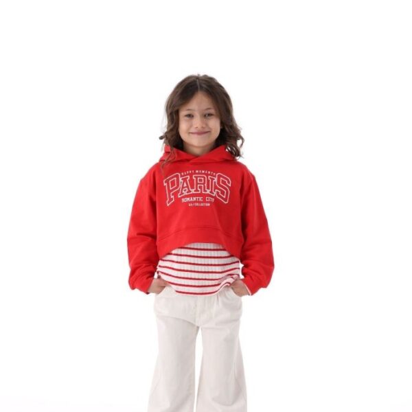 Maglia c/capp. z/lunga felpa stretch ragazza