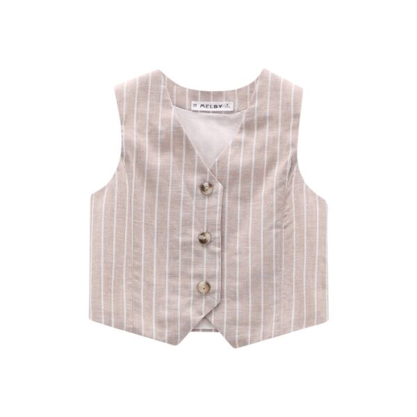 Gilet lino cotone bambina
