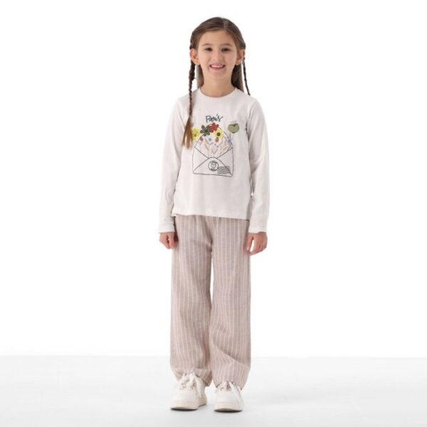 Pantalone lino cotone bambina