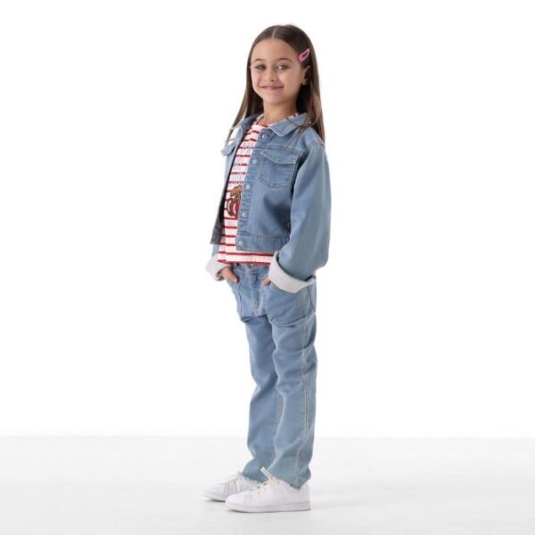 Giubbino denim stretch bambina
