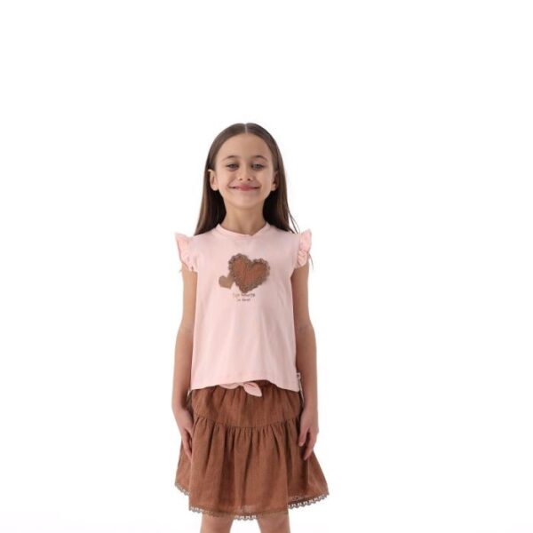 Completo jersey stretch e fantasia bambina