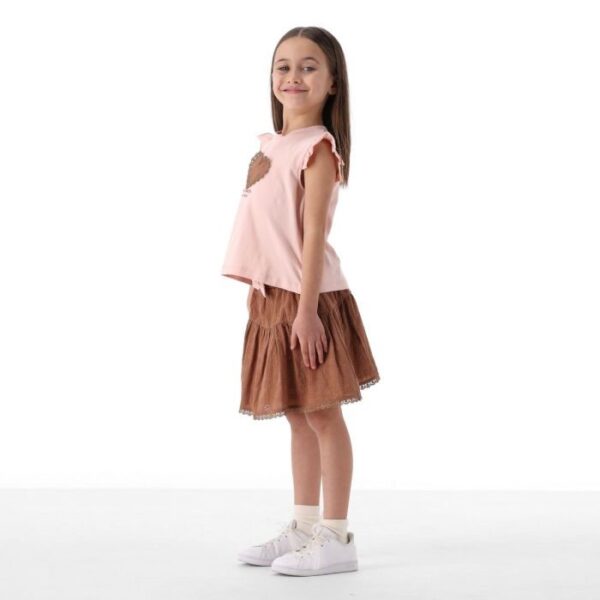 Completo jersey stretch e fantasia bambina